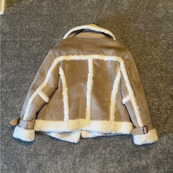 BCBG Shearling and Suede Coat - Picture 3 of 5